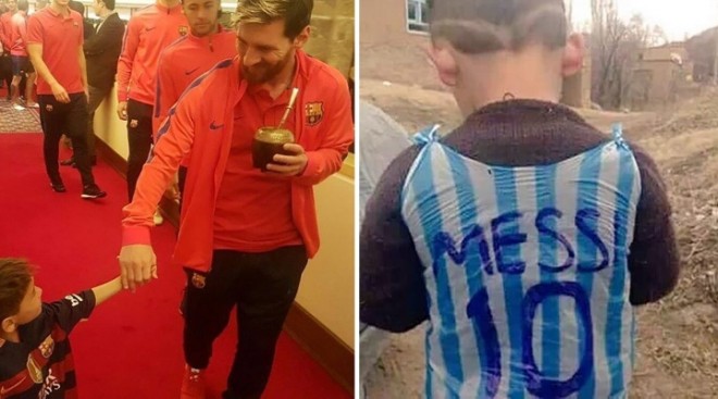 Az Afgán kis srác nejlonszatyorból készített Messi-mezt magának… de nézd, mit tett Lionel Messi, amikor hozzá is eljutott ez a kép!